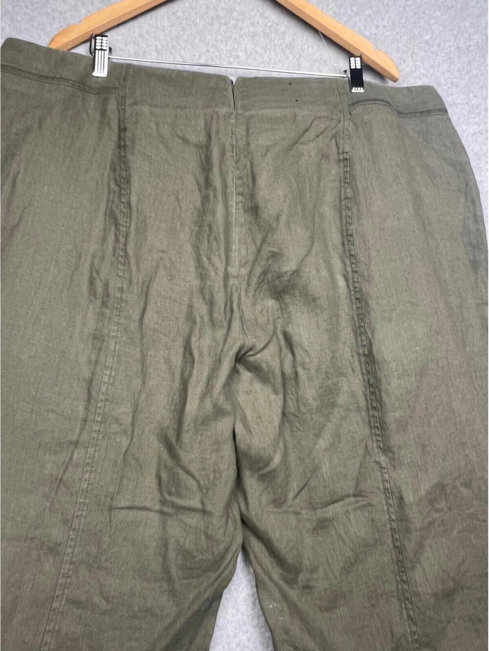 I.N.C Coastal Linen Wide Leg Pants Womens Plus 22W Green Summer Minimalist - Picture 4 of 9